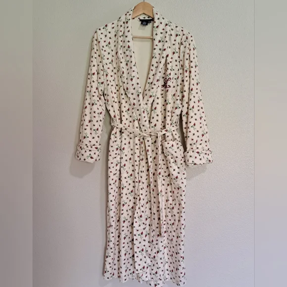 Ralph Lauren Floral Lined Robe XS/S 100% Cotton - Picture 7 of 14